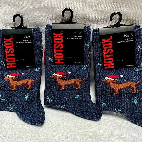 HOTSOCKS Other Weiner Dog Sledding In Snow Flake Hot Socks